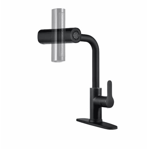 Genericio - Llave Cocina Grifo Multifunción 4 Modos Dosificación De Agua Acabado Mate Color Negro