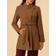 thumbnail image 5 of INSPIRE CHIC Abrigo Largo Clásico de Mujer con Cuello Alto, Manga Larga, Cinturón de Invierno, Talla S, Marrón Oscuro, 5 of 8