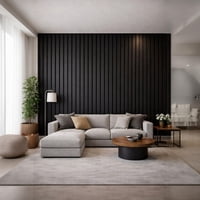 Genérico - Wall Panel Pvc 20 Pzs 3D 15X240 Cm Negro Brillante