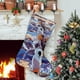 thumbnail image 1 of Cyborg Tema: Calcetines de Navidad, fino lino blanco para colgar en escaleras y chimenea, decoración navideña para el hogar, regalo de Navidad. 45cm × 32cm, 1 of 5