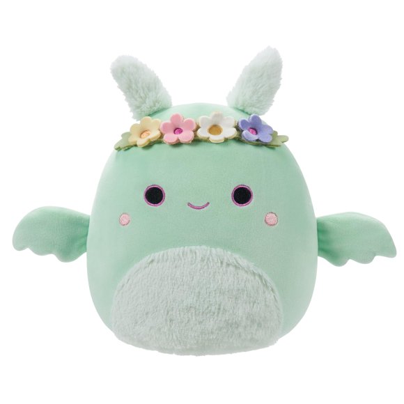 Figura de peluche Squishmallows 19 cm Tove Mothman con corona de flores