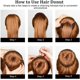 thumbnail image 5 of Set para hacer moños con forma de dona, incluye 20 redes invisibles para el cabello, 4 moños marrón oscuro y 4 beige, 5 bandas elásticas para el cabello y 20 horquillas., 5 of 7