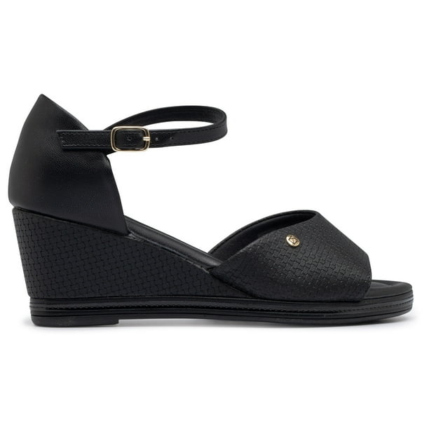 Sandalia Mujer Anabela Alice Negro 736 Piccadilly