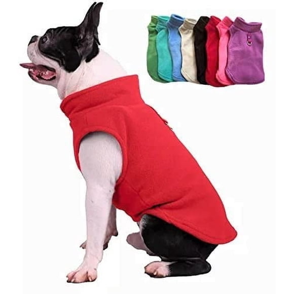 Suéter para perros, chaleco polar JACKO & CO, rojo para perros pequeños y medianos
