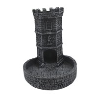 Magideal - Torre De Dados Castillo Con Bandeja Accesorio Para Juegos De Mesa Decoración Para El Hogar Figura De Resina Garantiza Tiradas Aleatorias Y Adecuada Pa Gris Negro