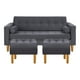 thumbnail image 1 of Sofa Retro 3c + 2 Pouf Felpa 04 Gris, 1 of 6