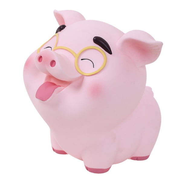 Hucha de Cerdo Estatua de Cerdo Hucha Botellas pequeñas, Novedad, Olla de Ahorro, Contenedor de Dinero Caja de Ahorro de Dinero para Bar Café Escritor Estrabismo