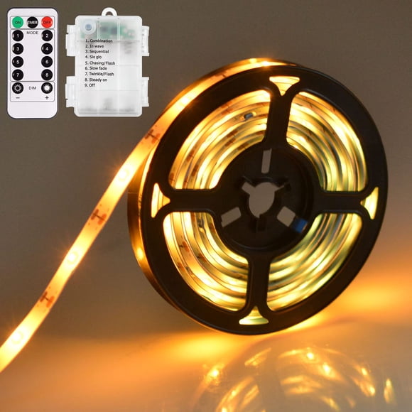 Tira de luces LED SMART DIRECT, 9,8 pies, 90 LED, funciona con pilas