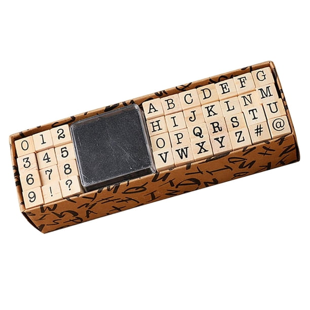 40x Sellos De Goma Con Números De Alfabeto De Madera De Estilo Vintage, Máquina De Escribir Para Enseñanza