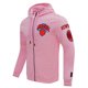 thumbnail image 4 of Sudadera con capucha para hombre Pro Standard NBA Knicks rosa de chenille con cremallera, 4 of 7