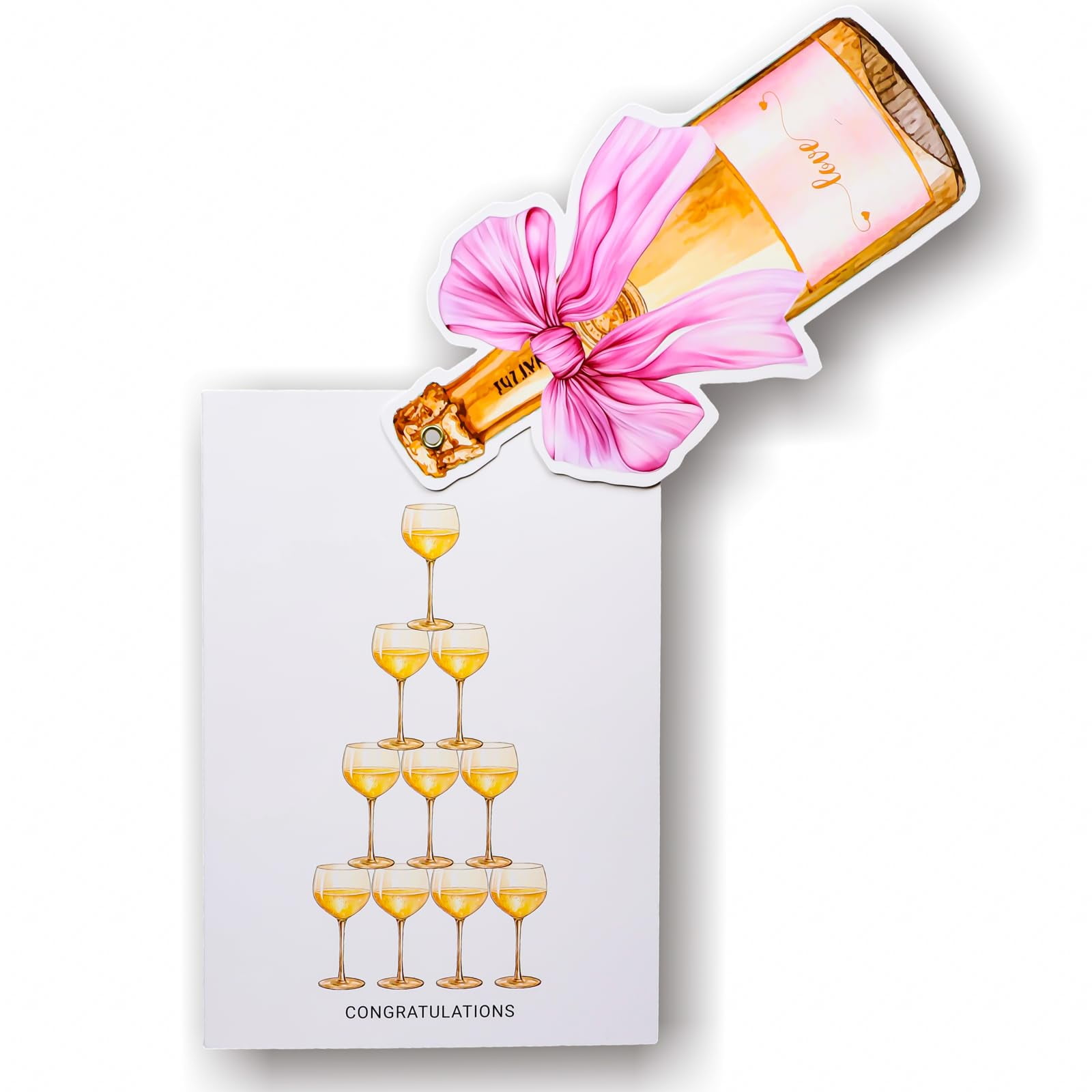 Tarjeta De Boda Con Diseño Interactivo De Copas De Vino Dazongweihan