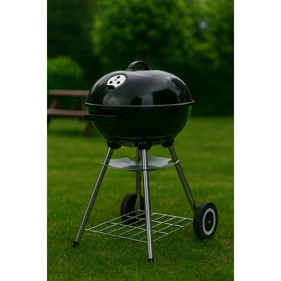 Parrilla A Carbon Encina Con Ruedas
