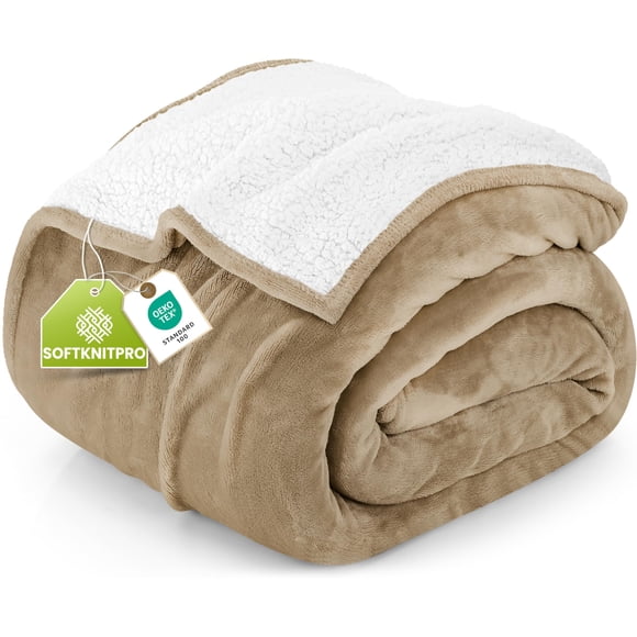 Manta Sherpa Utopia para ropa de cama, tamaño doble, camel, 150 x 200 cm