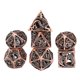 thumbnail image 5 of 7 Unids Dragon Dungyon Hollow-Tallado Tallado Metal Polyedral Dados Tabletop Juego Antiguo Cobre Rojo, 5 of 5