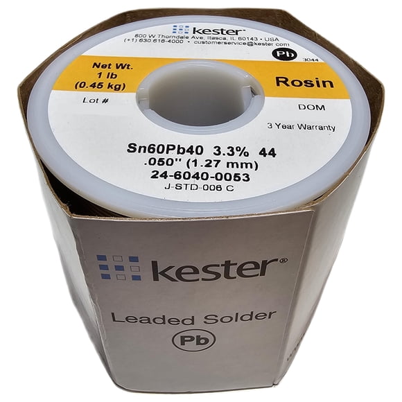 Rollo de soldadura Kester 24-6040-0053 60% estaño 40% plomo 250 g