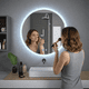 thumbnail image 4 of Espejo LED Redondo Para Baño 60cm EOLAND Táctil Antiempañante 3 Temperaturas de Color Brillo Regulable IP54 Enchufe Montaje Pared, 4 of 8
