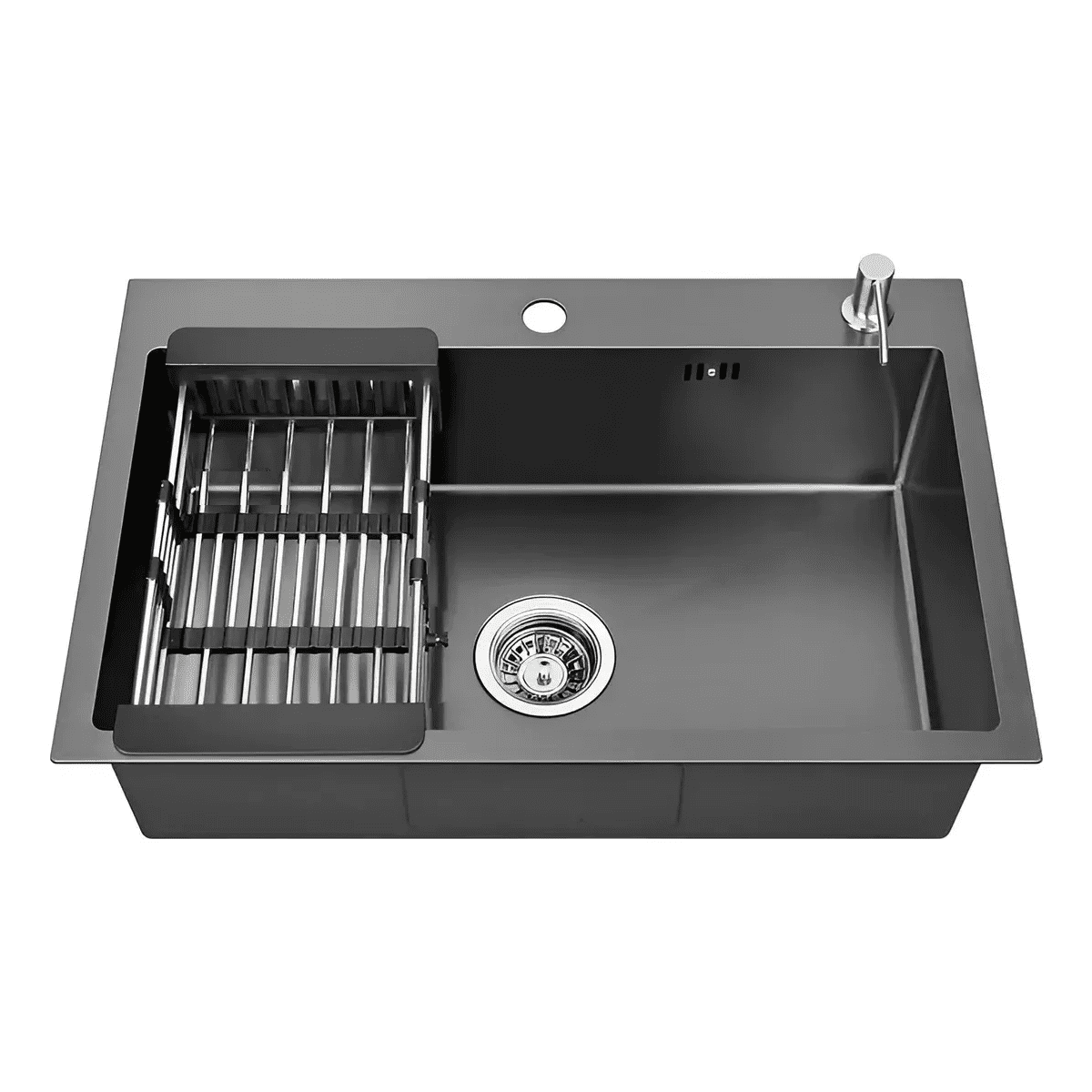 Lavaplatos Belug Simple Empotrado Acero Inoxidable Bajo Cubierta Color Grafito