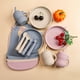 thumbnail image 4 of Baby Feeding Set Silicone Feeding Set Shallow Tray Kitten Design Baby Silicone Tableware, Toddler Eating Utensils, With Suction Cup, Shallow Tray Bib Soft Spoon Fork Cup, Tough Tableware Set, Edible G, 4 of 5