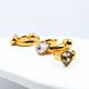 thumbnail image 3 of Aros Argolla y Cuff, Circón en Gota, Plata 925 enchapada en Oro 18K, 3 of 4