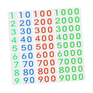 Magideal - Tarjetas De Números Montessori, Herramientas De Enseñanza Para Contar Números De Matemáticas, Materiales De Matemáticas De Educación Temprana 1-9000 P