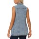 thumbnail image 3 of INSPIRE CHIC Chaleco de Mezclilla para Mujer sin Mangas con Botones de Largo Medio Casual Chaleco de Jean Gris Azul S, 3 of 6