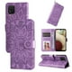 thumbnail image 1 of Funda tipo cartera FOXDOCK para Samsung Galaxy A12 , diseño girasol en relieve, cuero PU, cierre magnético, soporte y tarjetero, 1 of 5