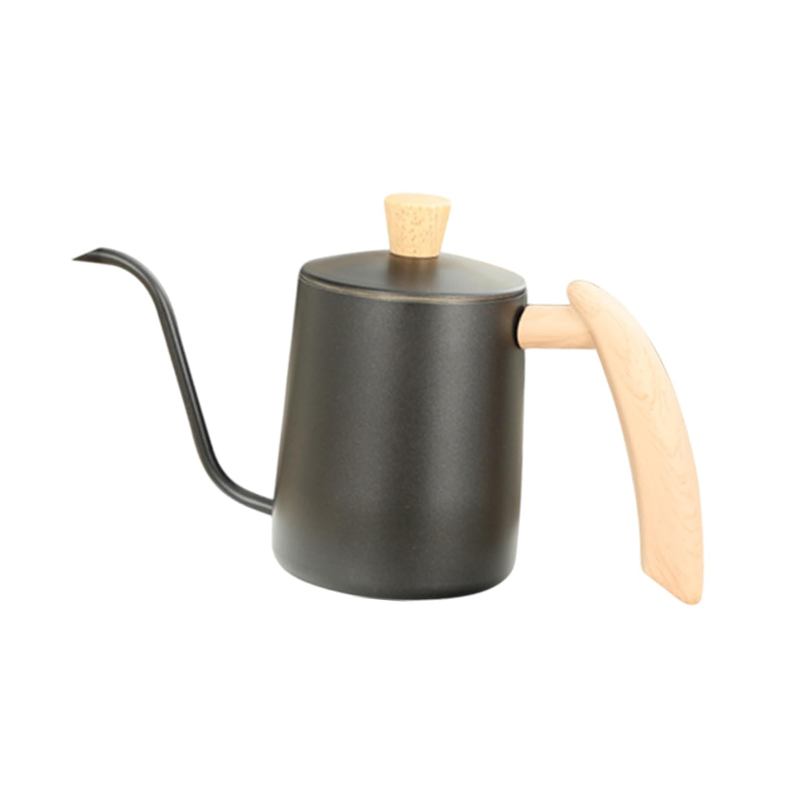 Bothyi - Teteras Para Café Con Cuello De Cisne Para Cafeterías, Bares Y Camping, 600 Ml, Color Negro
