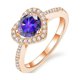 thumbnail image 4 of Anillos de Compromiso de Moissanita con Corazón de 2 Uds Color D Claridad VVS1 Anillos de Diamante de Plata Esterlina S925 Azul/rosa/morado Anillos de Moissanita para Mujer con Certificado, 4 of 9