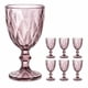 thumbnail image 1 of Set de 6 Copas Labradas de Vidrio 300ml Rosado, 1 of 3