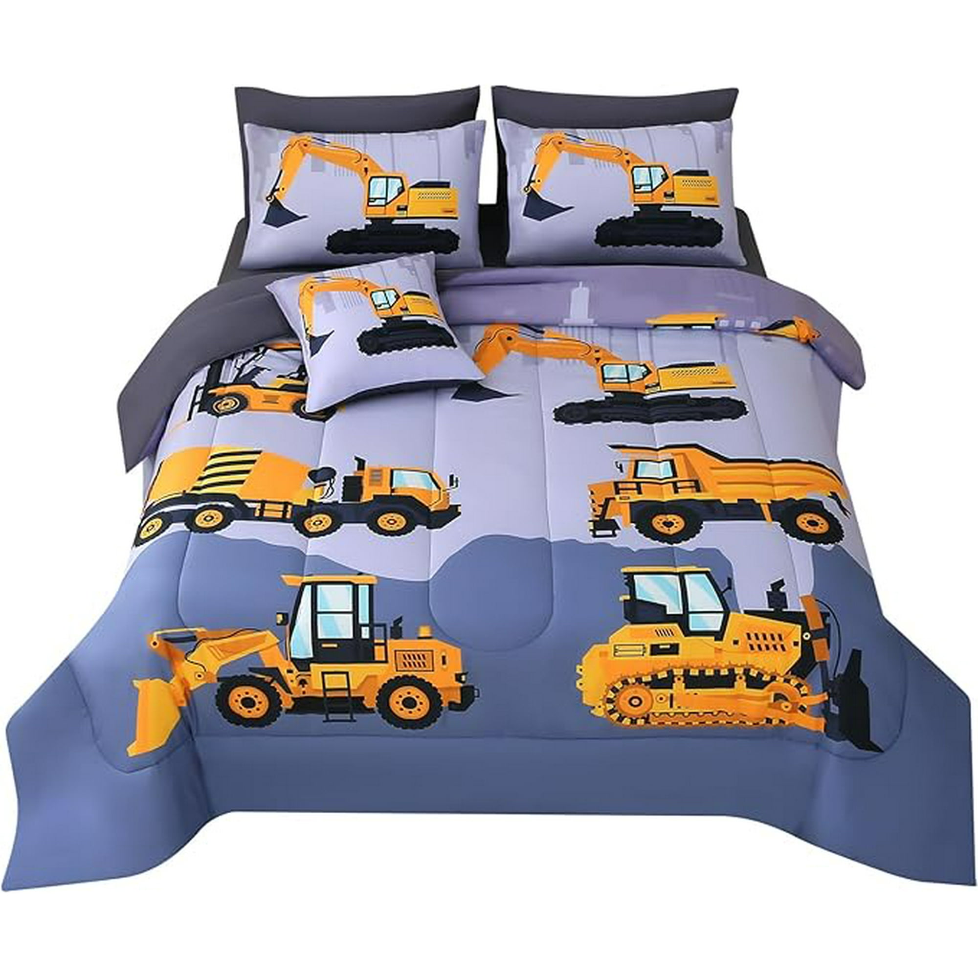 Milsleep - Jqinhome Construcción Juegos De Ropa De Cama Twin Para Niños,6 Piezas Cama En Una Bolsa 3d