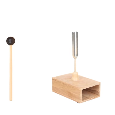 Xusx111 - Tuning Fork De 512 Hz Con Caja De Resonancia, Aleación De Aluminio, Altavoz De Madera, Ideal Para La Curación Del Sonido, Aromaterapia De Spa, Enseñanza De Resonancia De La Horquilla De Sint