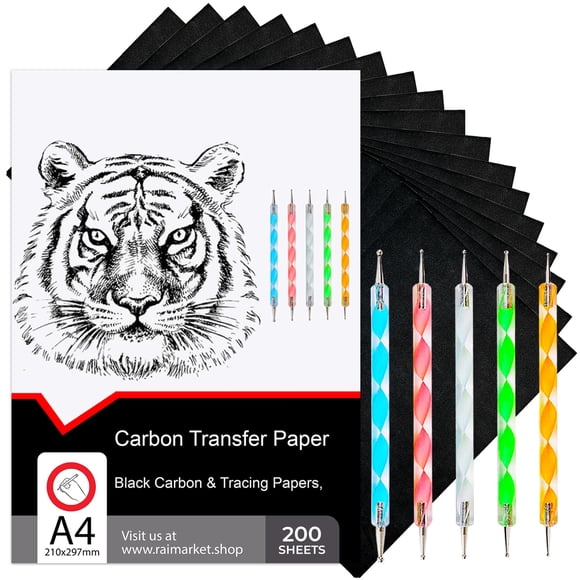 Papel Carbón Raimarket A4 200 Hojas con 5 Estiletes