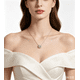 thumbnail image 5 of Collar Colgante Solitario de Circonia Cúbica de 1 Uds Chapado en Oro Blanco de 18K Cadena Ajustable 45+5 Cm Joyería Clásica para Mujer, 5 of 8