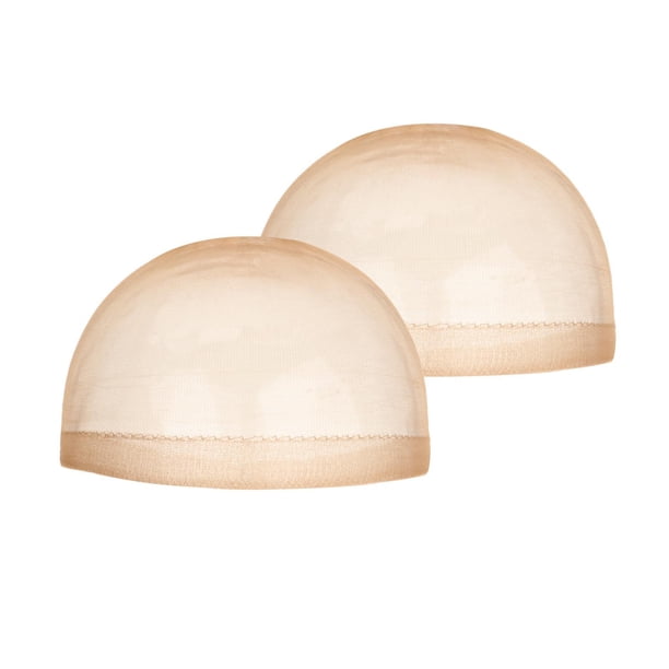 Gorro de Peluca, Gorro de Peluca para Peluca con Malla Frontal, Gorros Calvos Transpirables de Nailon Invisible Fino Transparente Real, Accesorios Par Marrón