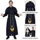 thumbnail image 3 of Set Costume Leg Avenue Priest para hombre, bata con capa negra XL, 3 of 5