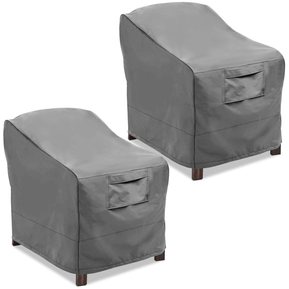 Fundas para sillas de patio Vailge grandes impermeables, gris, paquete de 2