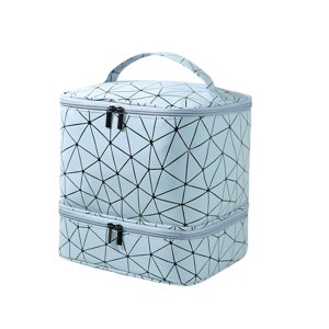 Bothyi - Organizador De Esmaltes De Uñas De Doble Capa, 2 Niveles, Para Kits De Uñas, Suministros De Arte, Cosméticos, Azul