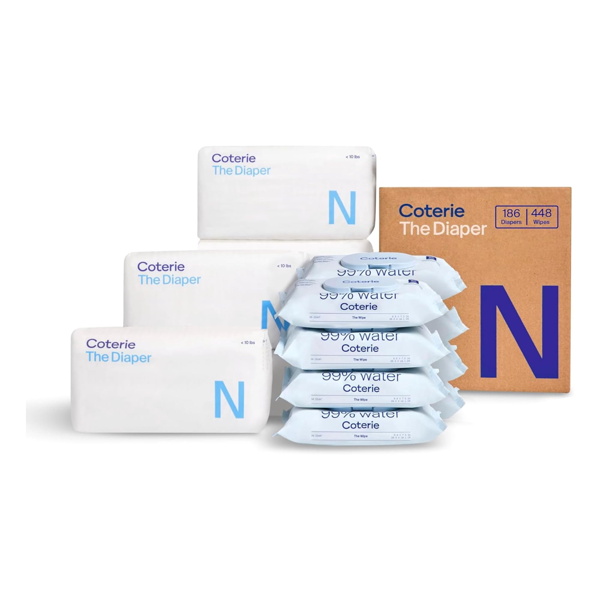 Kit De Toallitas Húmedas Y Pañales Para Recién Nacido Coterie Hipoalergénico