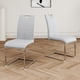 thumbnail image 2 of Modern Dining Chairs with Faux Leather Padded Seat Dining Living Room Chairs Upholstered Chair with Chrome Metal Legs Design for Kitchen, Living, Bedroom, Dining Room Side Chairs Set of 2, 2 of 3