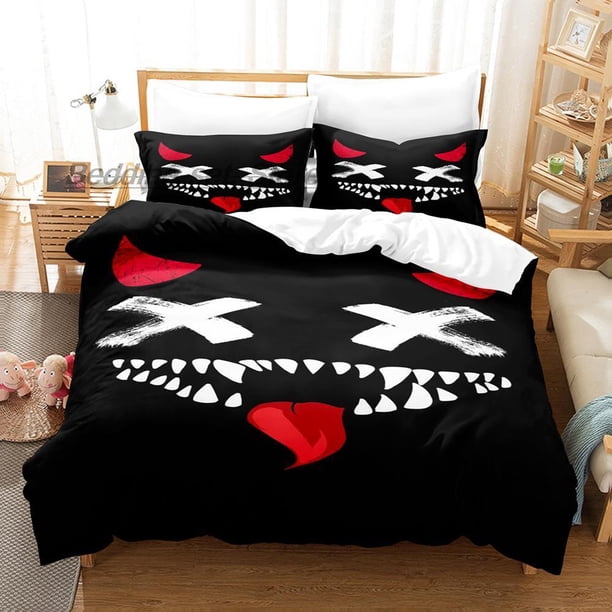 XOXO Devil Smiling Face Bedding Set Bed Set Aldult Kid Bedroom Duvetcover Sets