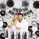 thumbnail image 5 of Decoraciones de cumpleaños YGYXMY, negro, plateado y blanco, tema para hombres, 5 of 6