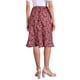 thumbnail image 2 of INSPIRE CHIC Falda Midi Floral de Cintura Alta con Línea A Flowy de Longitud a la Rodilla para Mujer, Regreso a Clases, Rojo Oscuro XL, 2 of 6