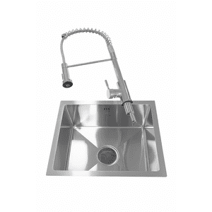 Genérico - Pack Lavaplatos 44X44 Sobre Bajo Cubierta Guido Plata + Llave Monomando Flexible Profesional Plata