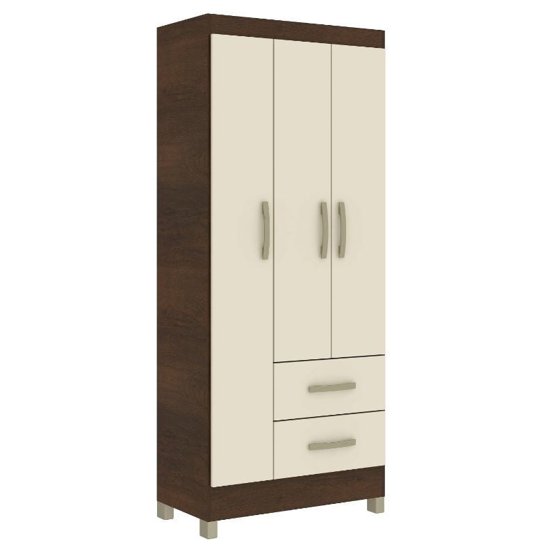 Mobilfrank - Clóset Rp132Ruch 3 Puertas 2 Cajones Rústico - Champagne