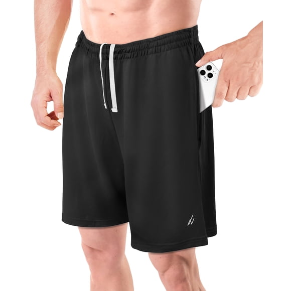 Shorts deportivos NY Threads de secado rápido y ligeros, negro, XL
