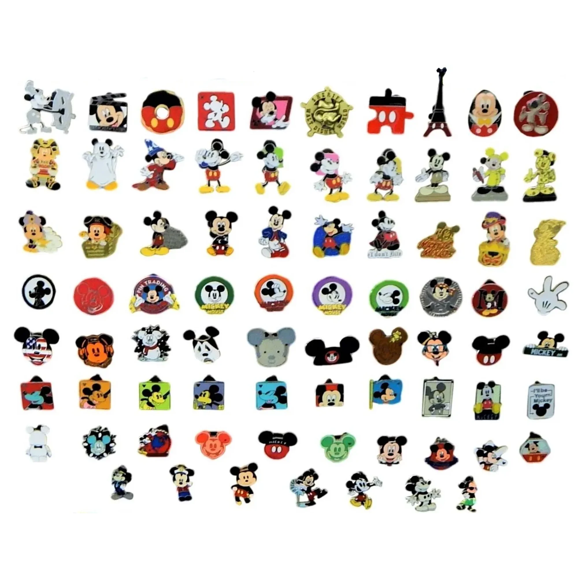 Set De 5 Pines Disney Mickey Mouse Con Pines De Botón Trasero De Goma Mickey