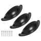thumbnail image 1 of Tiradores de Cajón, 3Pcs 2-1/2" - Tiradores de Copa de Aleación de Zinc con Tornillos, Manijas de Hardware para Armario, Tirador de Concha para Cómoda Baño Cocina (Negro), 1 of 7