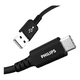 thumbnail image 2 of CABLE DE DATOS Y CARGA PHILIPS USB A TIPO-C DLC2242A NEGRO, 2 of 3
