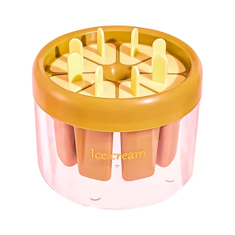 Genérico - Paletas Moldes Helados Palets Silicona 8 Piezas Reposteria Naranja