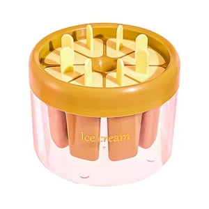 Genérico - Paletas Moldes Helados Palets Silicona 8 Piezas Reposteria Naranja